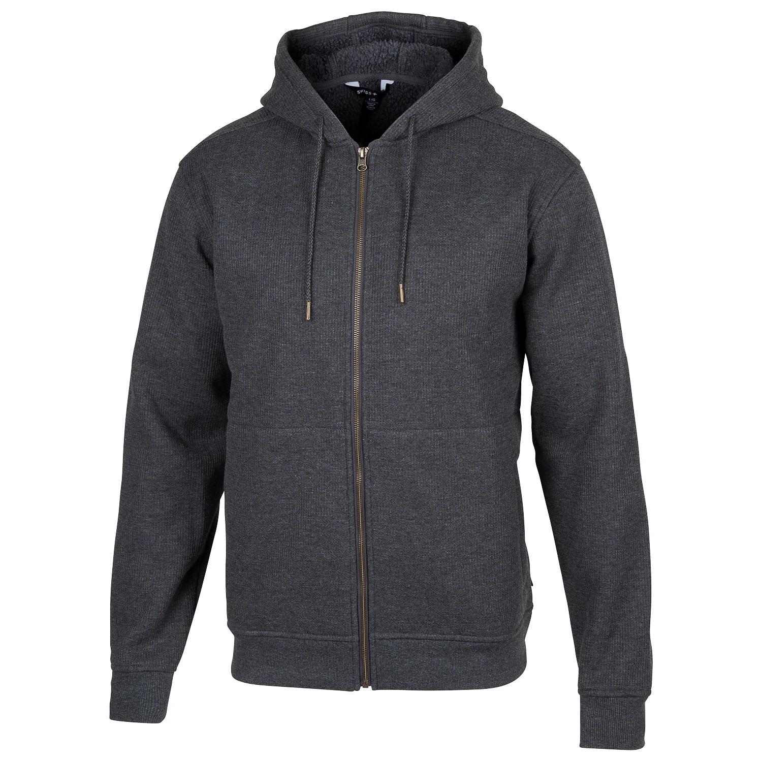 Swiss Alps Men's Full Zip Waffle Knit Hoodie