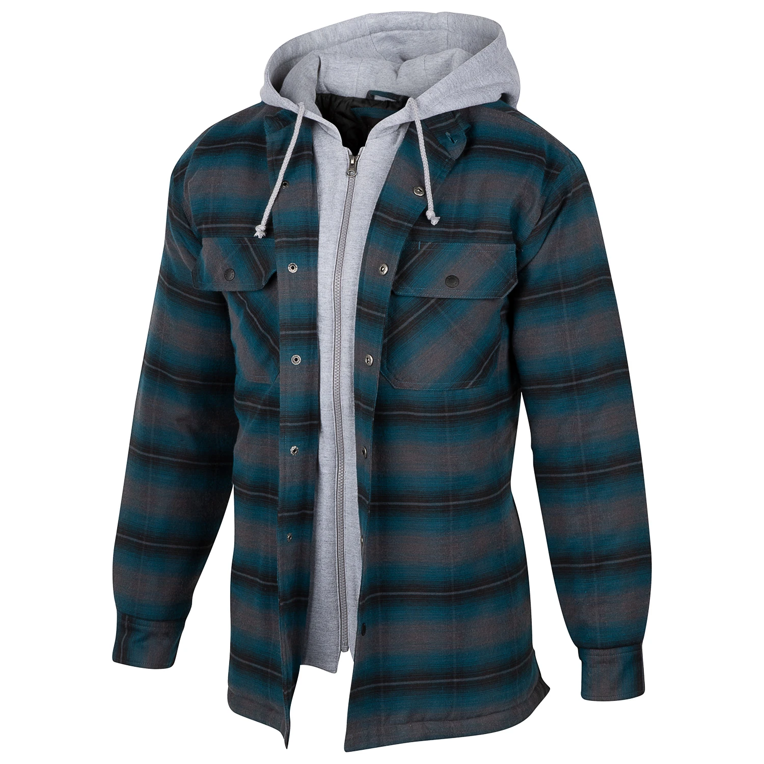 Canyon Guide Men's Quilted Flannel With Hood And Chest Insert - Image 2