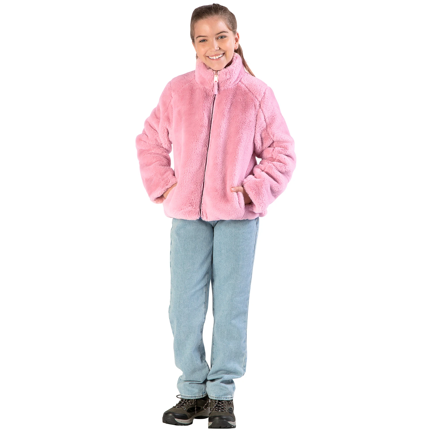 Pacific Trail Girls' Reversible Faux Fur Jacket - Image 2