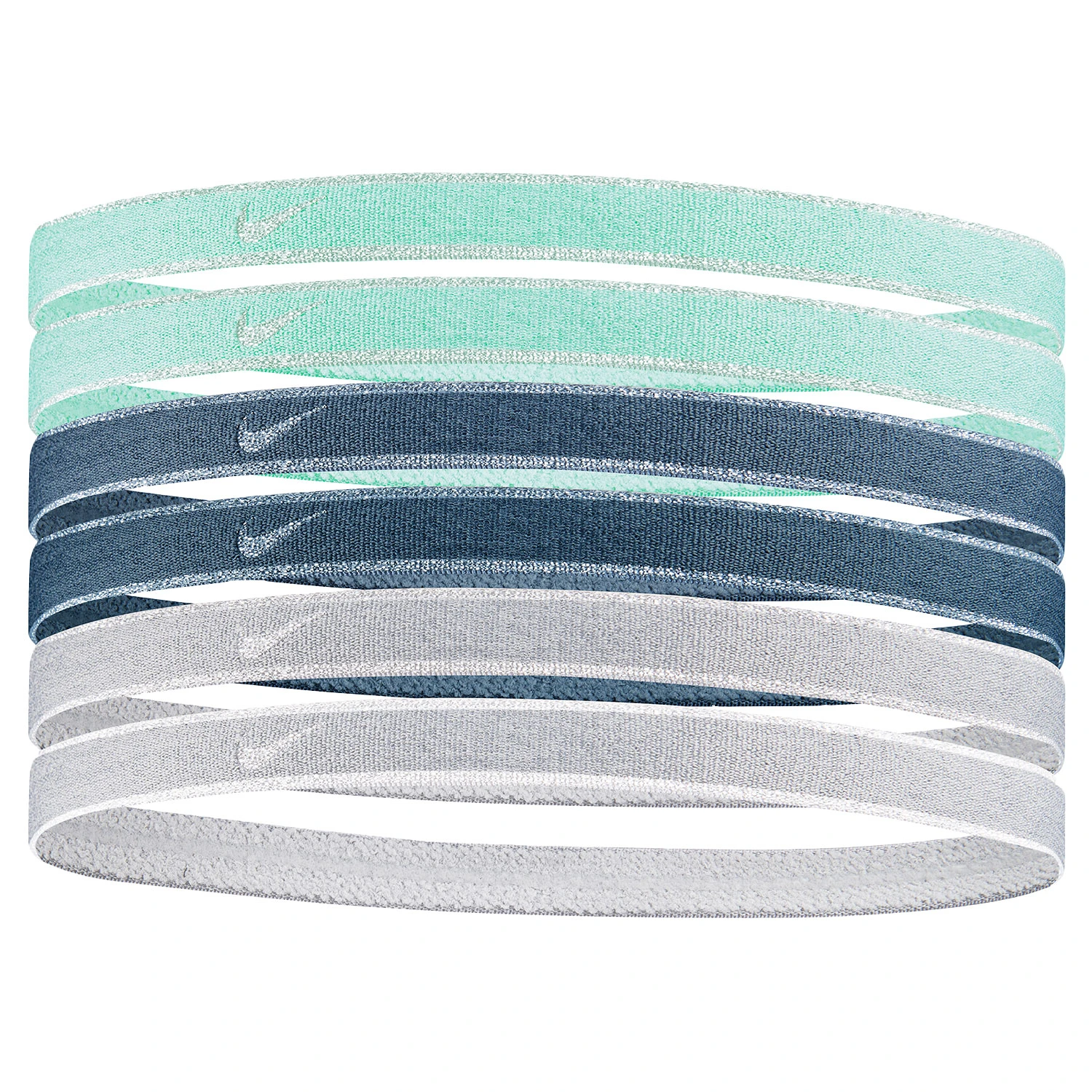 Nike Metallic Swoosh Sport Headbands 2.0 - 6-Pack